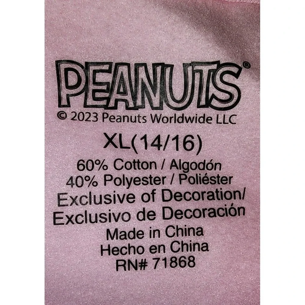 Brand New Peanuts Pink Snoopy Sweater.  Size XL Juniors